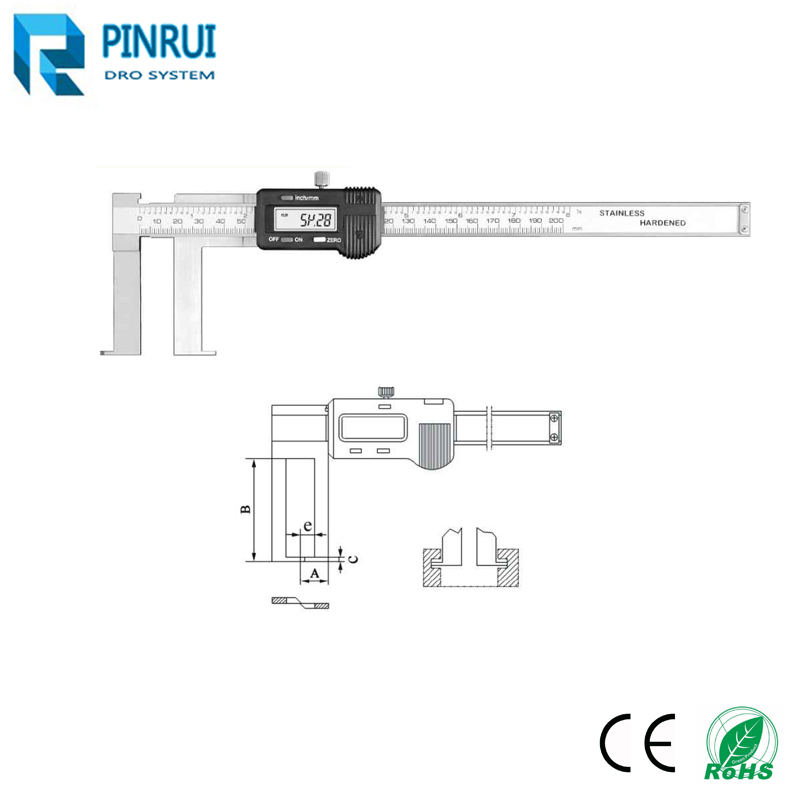 internal bore caliper for inside groove gauge with flat point for measuring 